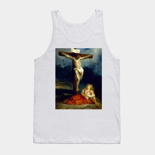 Saint Mary Magdalene at the Foot of the Cross by Eugene Delacroix Tank Top by Classic Art Stall